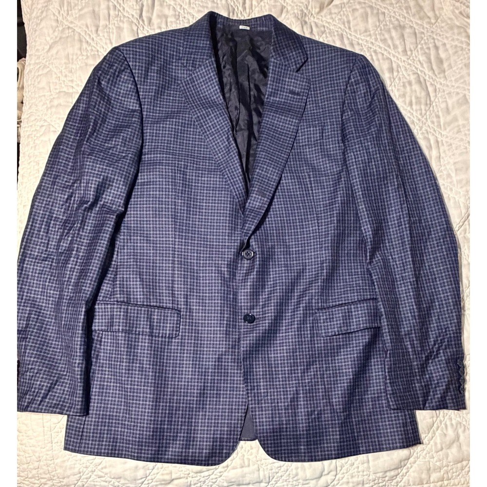 Armani Collezioni Sport Coat Mens 44 Blue G Line Micro Check Blazer